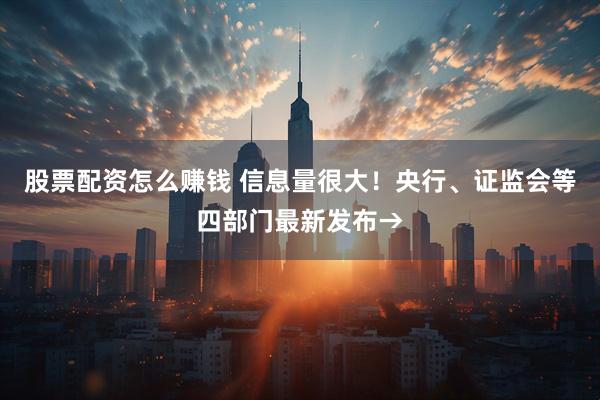 股票配资怎么赚钱 信息量很大！央行、证监会等四部门最新发布→