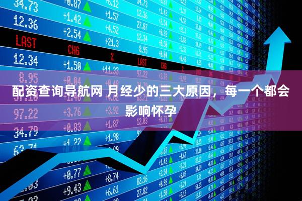 配资查询导航网 月经少的三大原因，每一个都会影响怀孕