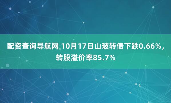 配资查询导航网 10月17日山玻转债下跌0.66%，转股溢价率85.7%